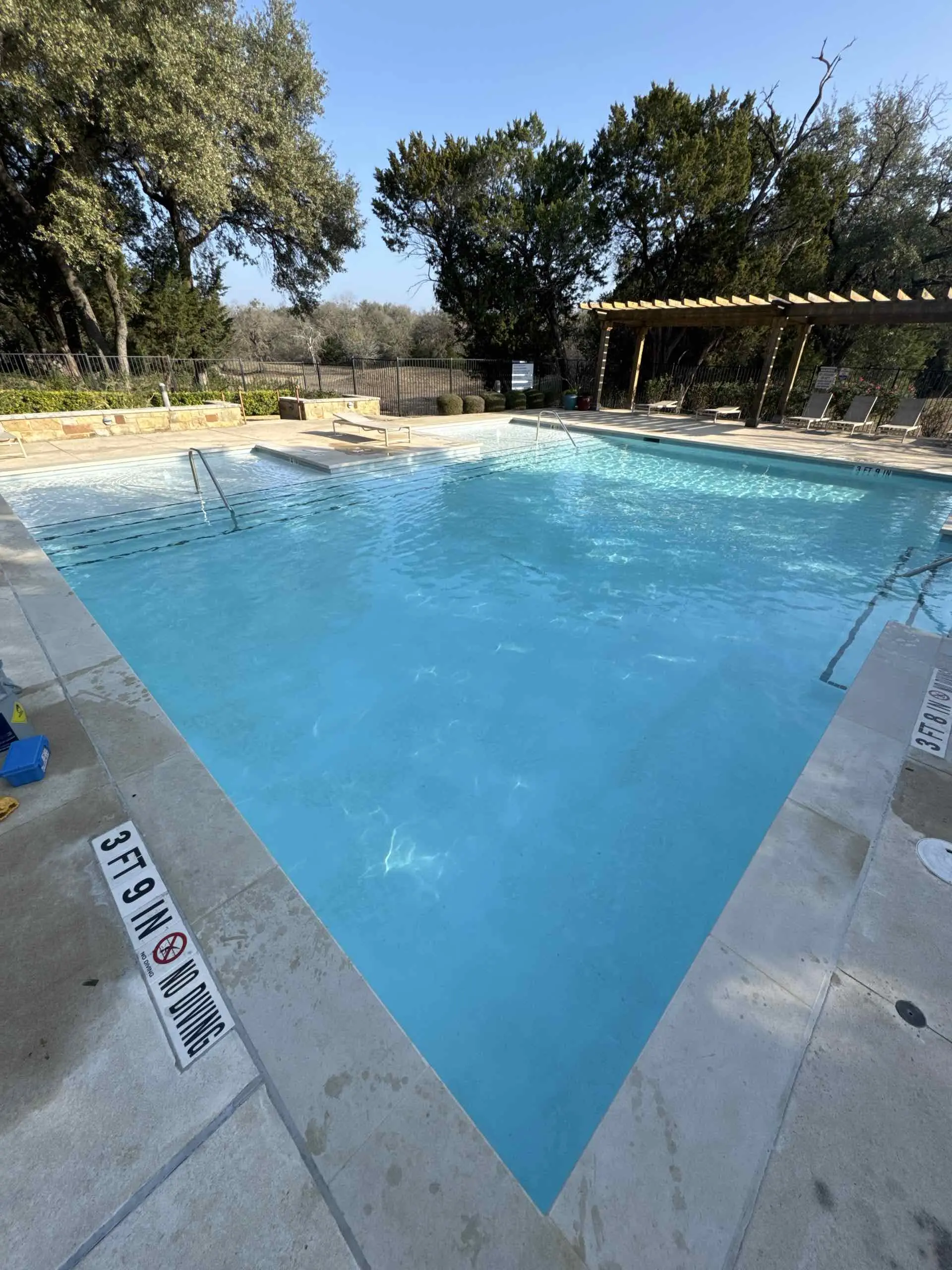 Pool water testing and chemistry adjustment in Austin, TX